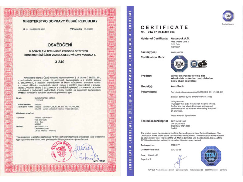 AutoSock 870 – textilní sněhové řetězy pro osobní auta