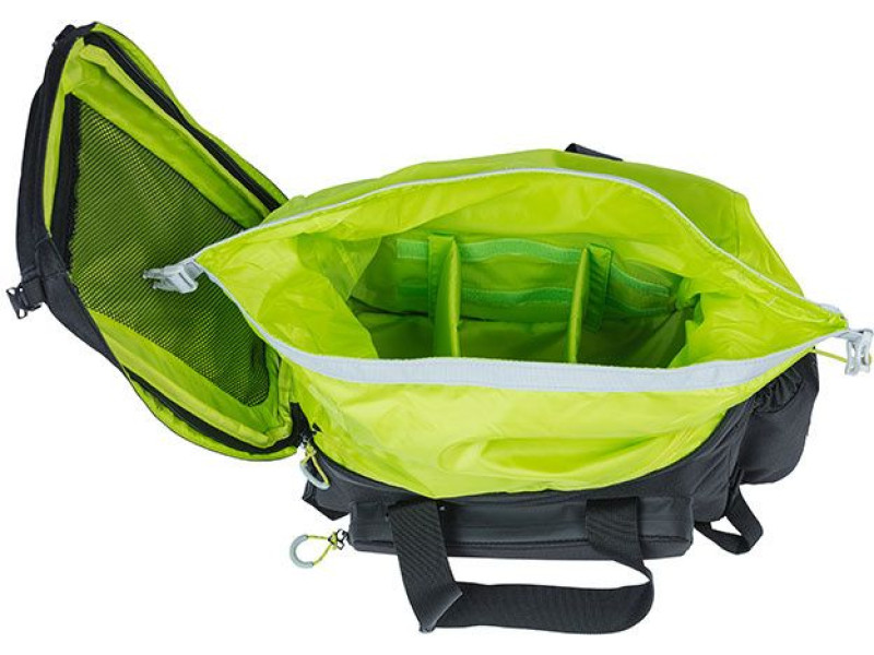 Brašna na nosič Basil Miles XL Pro – černá/limetková