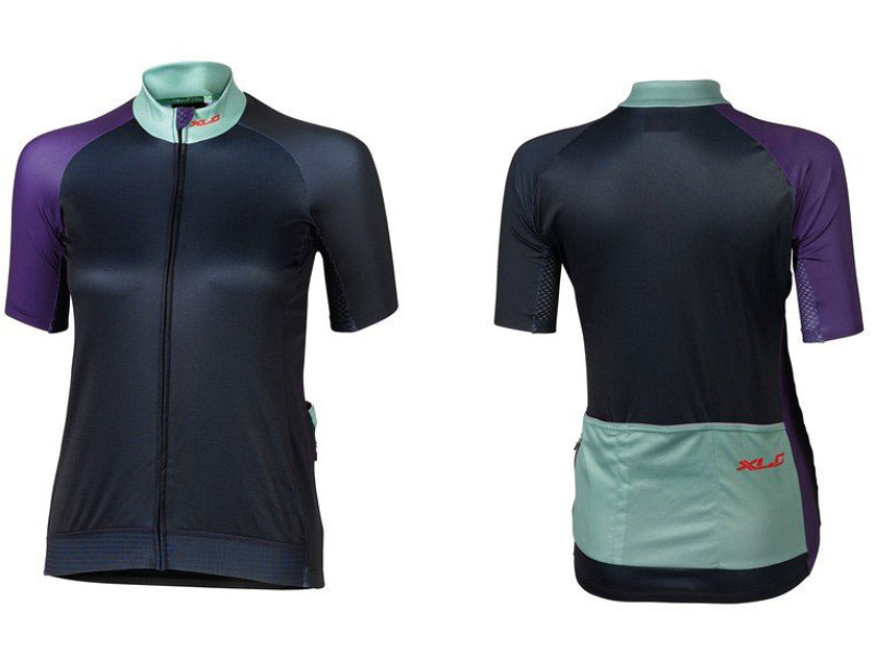 Dámský cyklistický dres XLC Race JE-S19 – tmavě modrá/zelená/fialová 