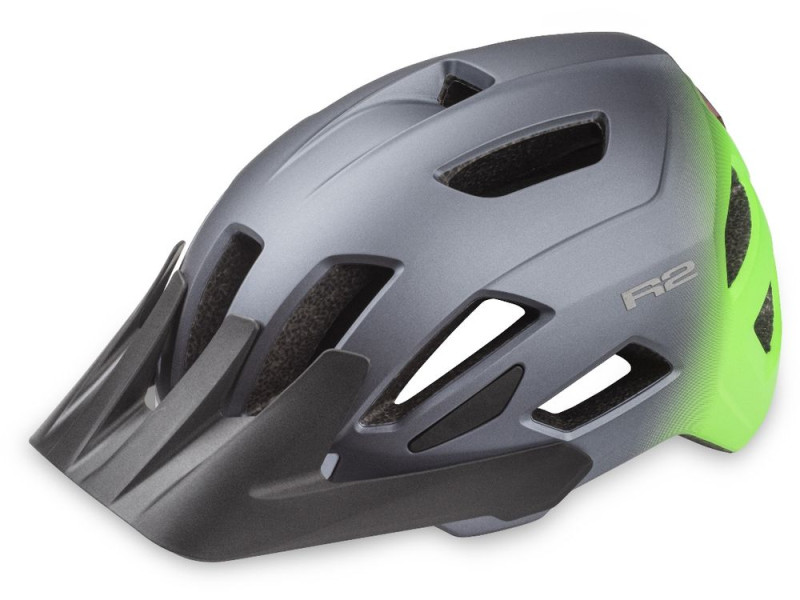 Cyklistická helma R2 ATH38B MOONLIGHT – šedá/zelená