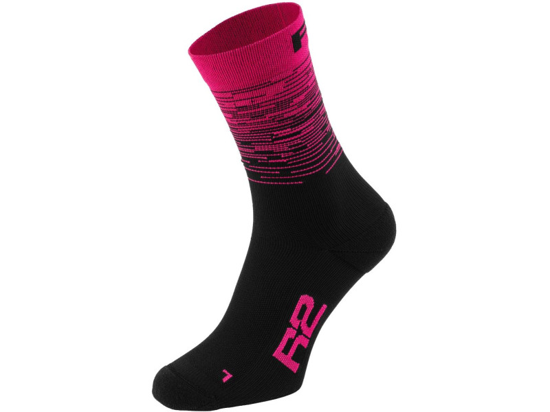Cyklistické ponožky R2 RACE ATS23A  – černá/růžová